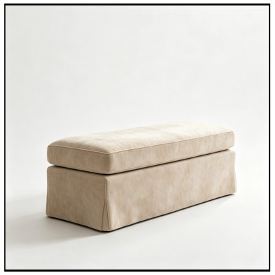 Chenille Upholstered Bench with Flip-Top Storage