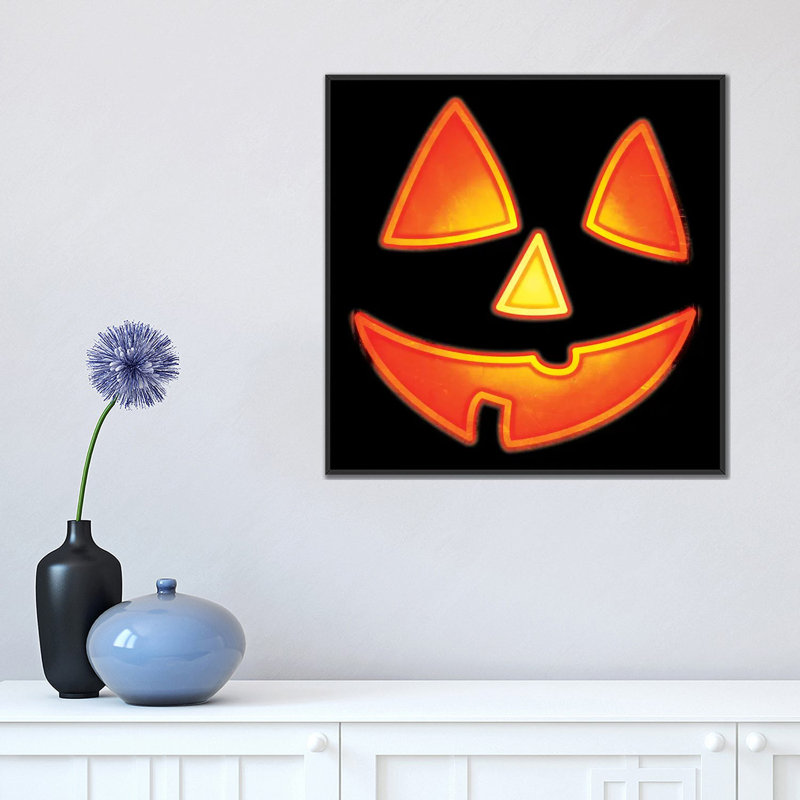 Impression sur toile tendue not so effrayant, H 18 po x l 18 po x P 1,5 po, Toile avec cadre noir, Pas de tapis