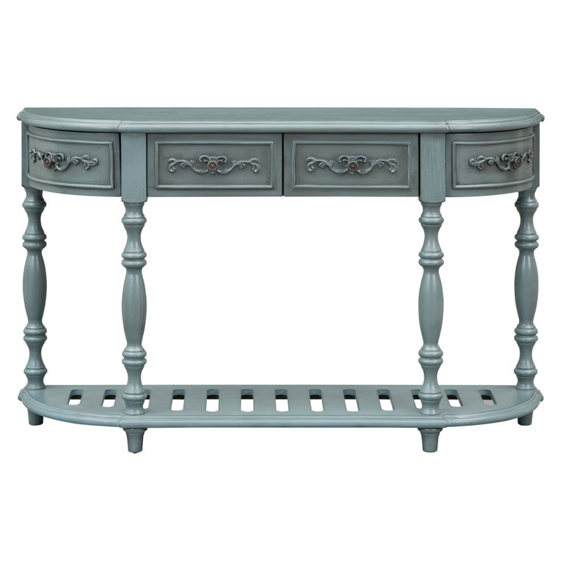 Table de salle à manger avec 52 po et 52 po, Bleu antique, Bleu antique