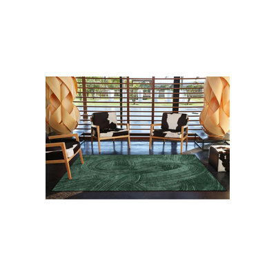 Tapis décoratif vert lavable à la machine