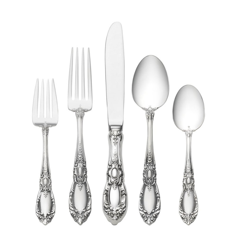 Towle Silversmiths Sterling Silver King Richard 5 Piece Flatware Set, Service for 1