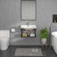 Lavabo de salle de bain console en céramique L 23 po x l 16 po avec un trou de robinet et une base de support Mocoloo-125360023-125360012
