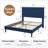 Modern Velvet Upholstered Bed Frame With Adjustable Headboard, Full Size, Queen Size, King Size, No Box Spring Needed-657436845-657436839
