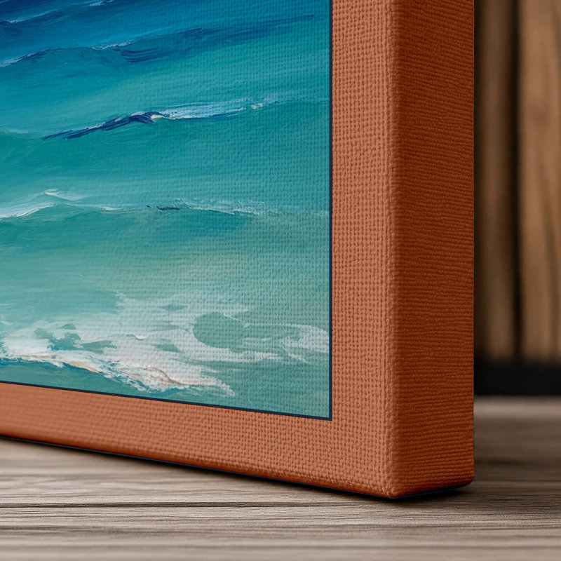 Tropical Waters Coastal - Wrapped Canvas, 18x12 - 45.7 x 30.5 cm, Terracotta Border