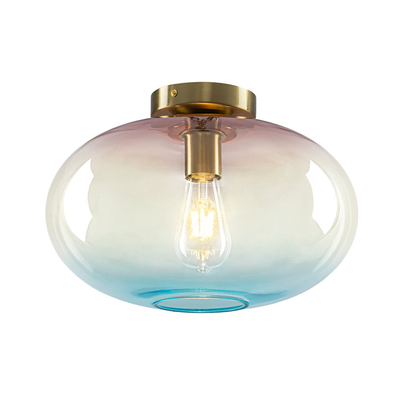 1 - Light Modern Gradient Colorful Glass Globe Semi Flush Mount