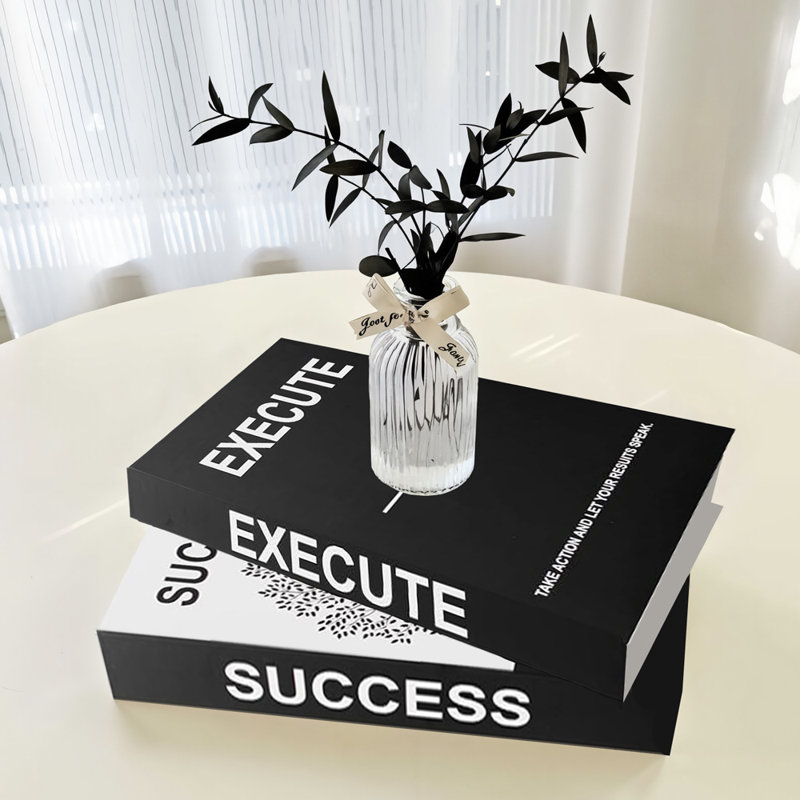 Set Of 3 Success-themed Decorative Faux Books