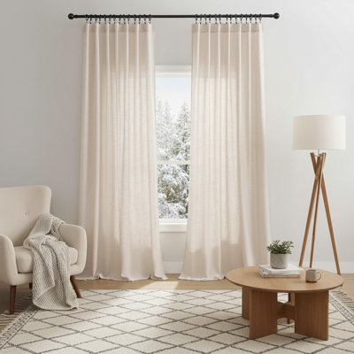 Ensemble de rideaux en polyester filtrant la lumière en lin de 96 po