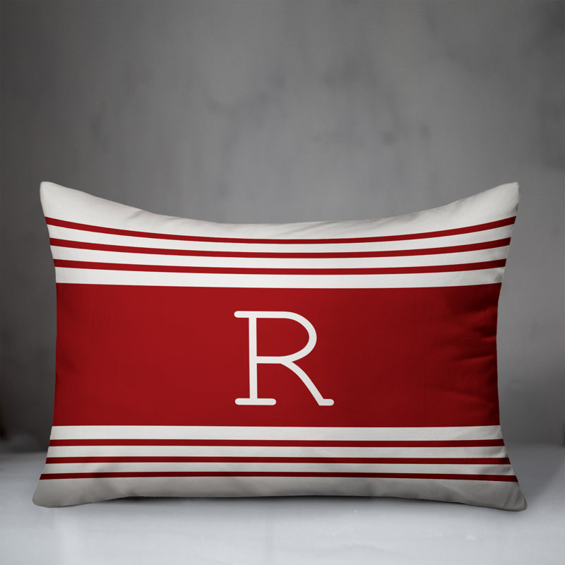 Striped Throw Pillow, R, Red