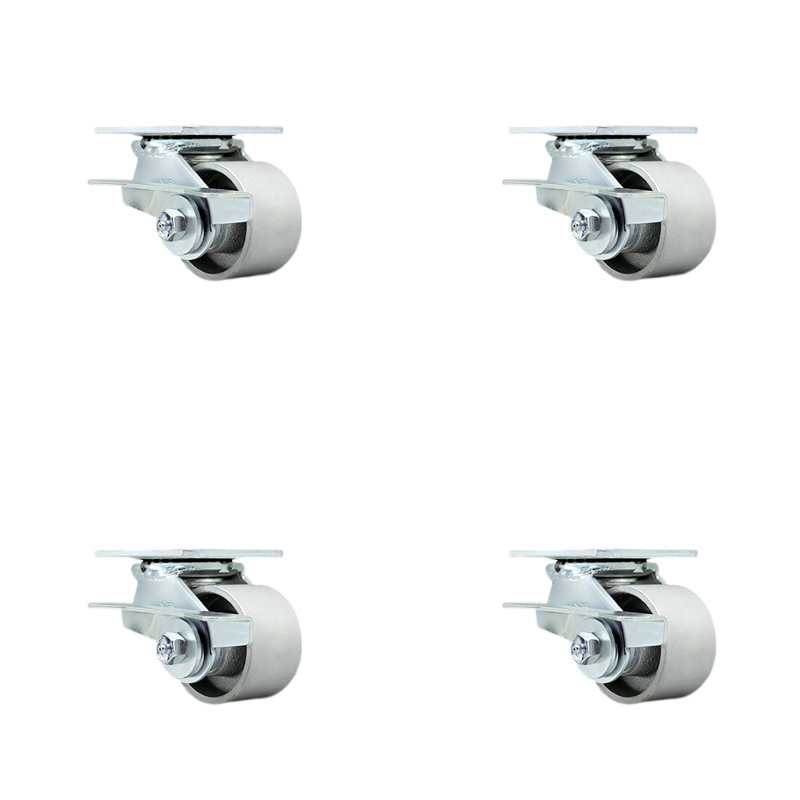 Roulettes semi-pivotantes en acier