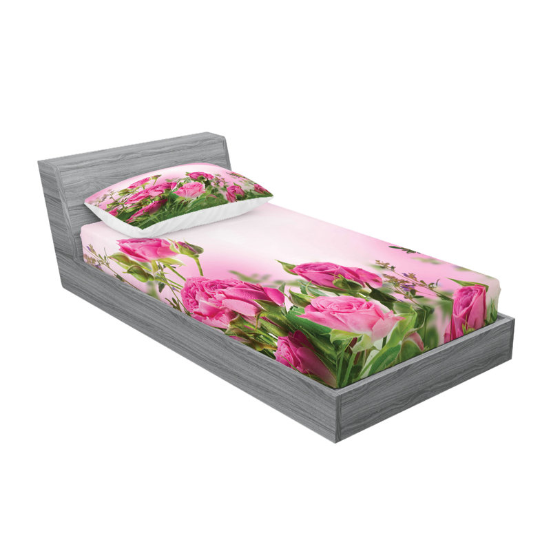Drap-housse et coussin décoratif Ambesonne, Ensemble de draps pour lit simple TG + 5 articles 
