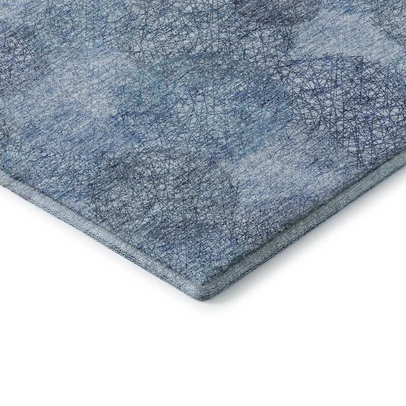 Tapis en denim de qualité supérieure lavable à la machine Prisco, Rectangle 9 pi x 12 pi