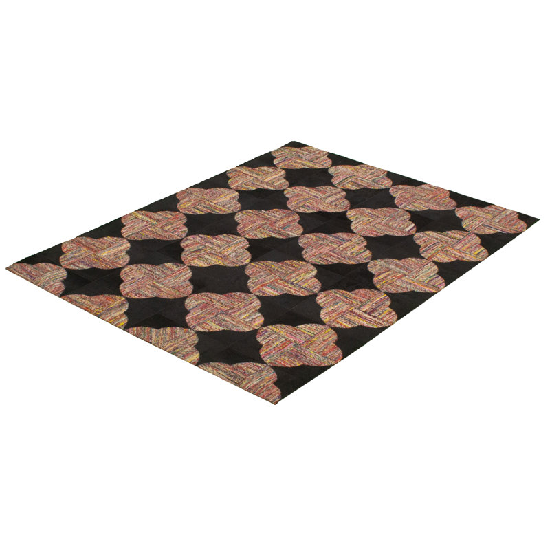 Tapis noir / ivoire / or One-of-a-Kind Fion 4 pi 10 po x 6 pi 8 po