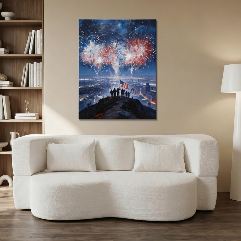 Décoration murale patriotique sur toile 32 x 24 po