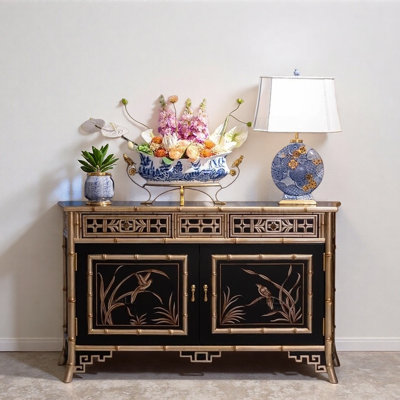 Armoire d'entrée rétro noire