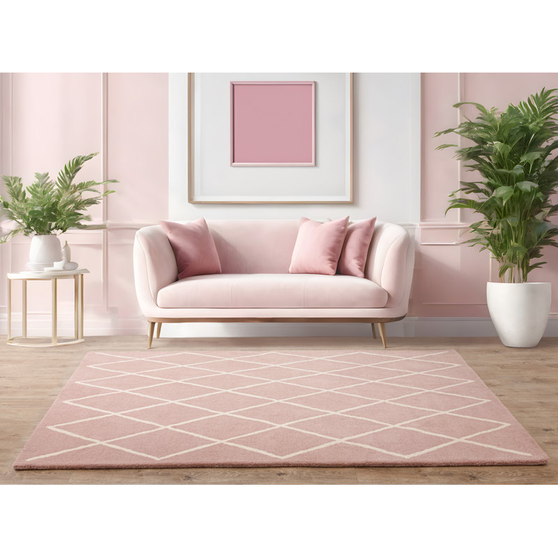 Reina Geometric Wool Hand Woven Area Rug, Rectangle 120 x 170cm