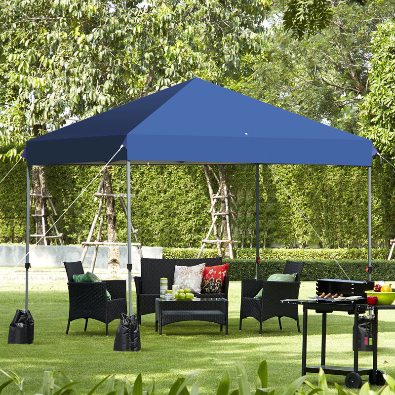 Ahloni 2.4m x 2.4m Metal Party Tent, Blue
