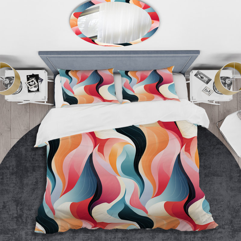Ensemble de housse de couette à rayures Modern Whispers III - Microfibre de polyester