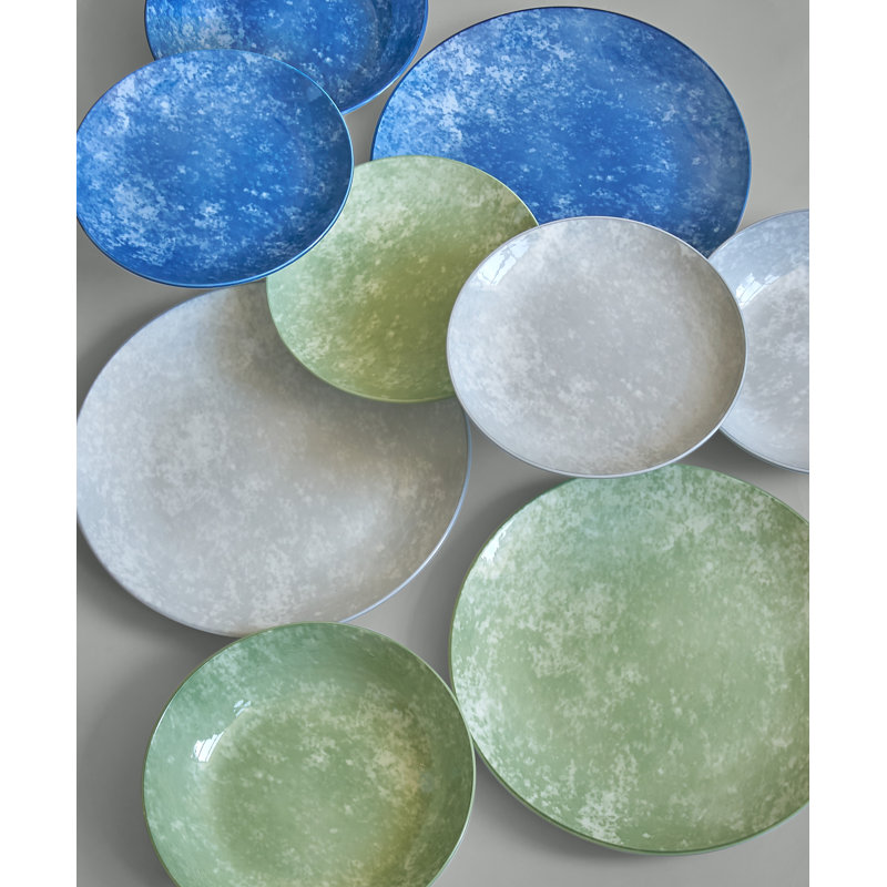 Service de table en porcelaine 12 pièces Wingate, service pour 4, Bleu