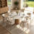 White round stone slab dining table-500656051