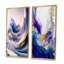 «Blue, Gold and Purple Splash Paint IV», 2 pièces sur toile-1706475212-1706475210