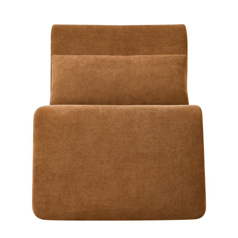 Pouf fauteuil, Chenille orange