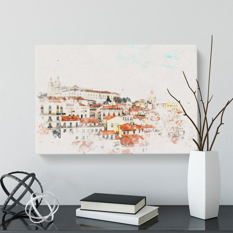 Alfalma Lisbon Portugal Skyline - Wrapped Canvas Print, 50cm H x 76cm W x 3cm D