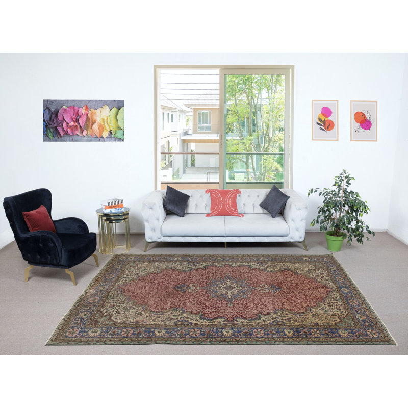 Tapis turc rouge fait à la main de conception unique