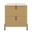 Meuble-lavabo de 30 po avec lavabo en céramique, équipé de poignées verticales et de tiroirs pleine extension, meuble-lavabo autoportant avec glissières de tiroir à fermeture en douceur, conception cannelée, naturel-1912269133