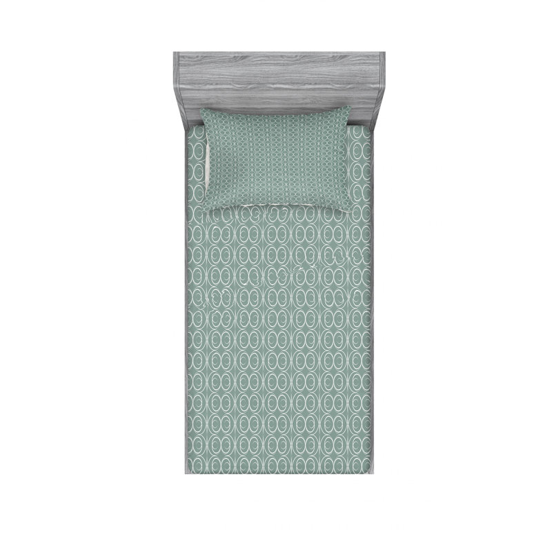 Ensemble de draps à motif géométrique, Ensemble de draps pour lit simple TG avec drap-hou