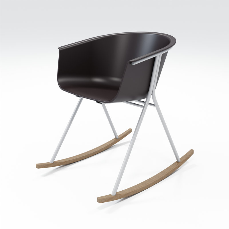 Chaise avec accoudoirs Tee, Café noir / argent / latte