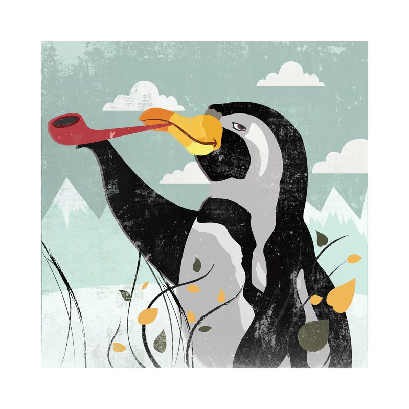 Penguin Stroll by PI Studio - Gallery-Wrapped Canvas Giclée on Canvas, No Frame, 30.48 cm H x 30.48 cm W