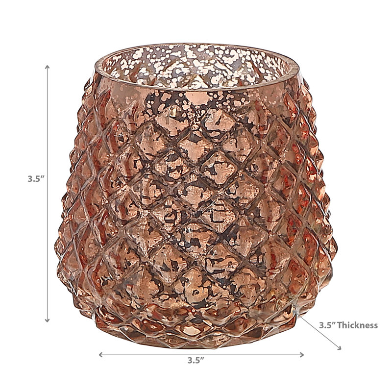 Ih Casadecor 3.5'' H Mercury Glass Tabletop Tealight Holder, Bronze