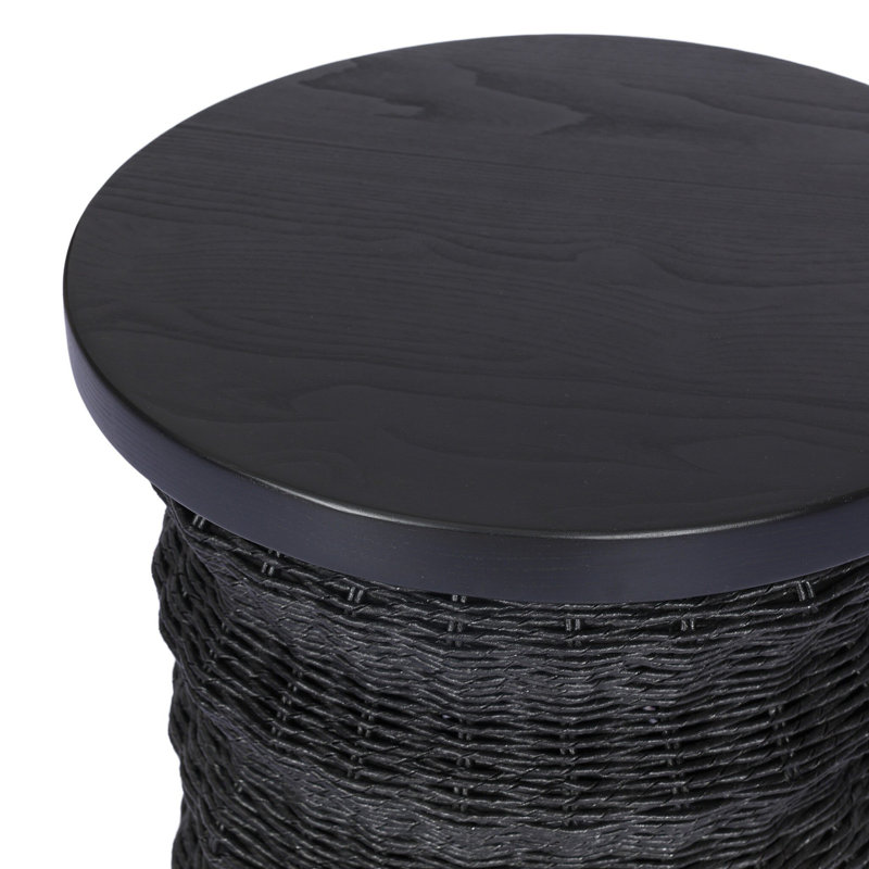 Brailey End Table-Smoked Natural Sungkai, Black Stained Sungkai