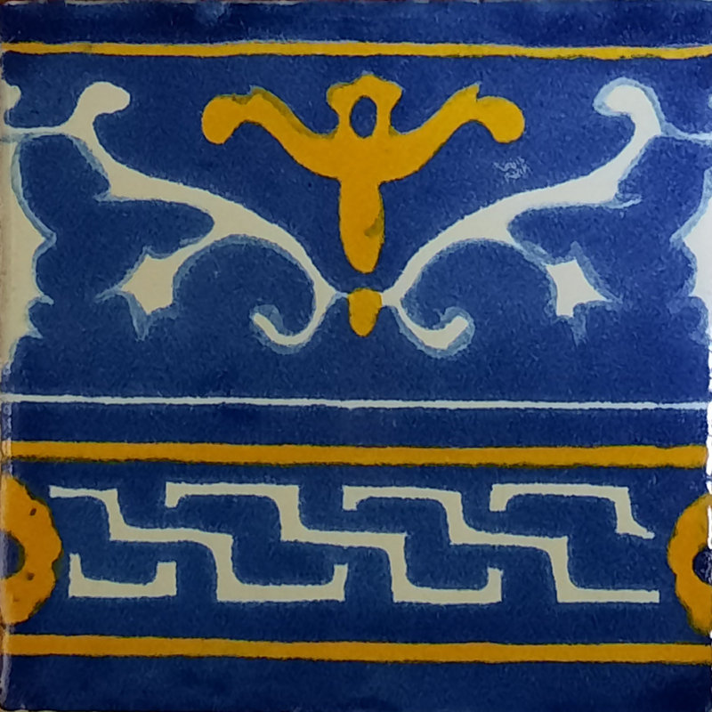 Carreaux mexicains 4,2 "x 4,2" 9 pièces TalaMex Blue Mayan Talavera