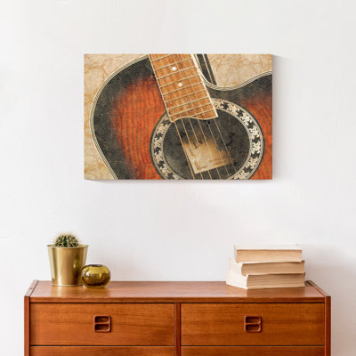 Guitare rétro - sans cadre, reproduction sur toile