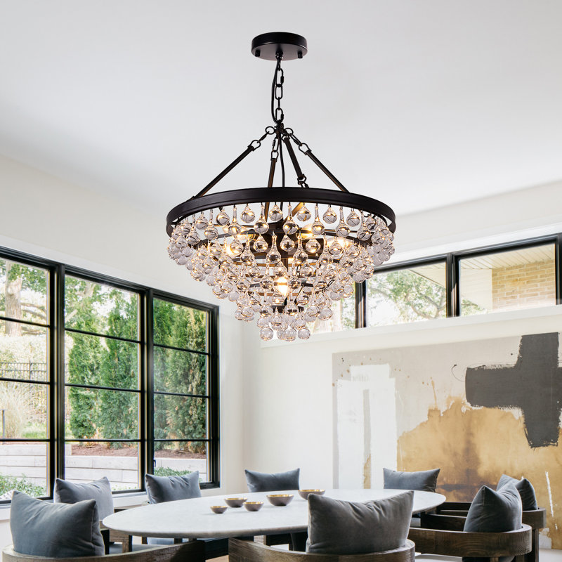 Jahmier Adjustable 8-Layer Waterdrop Crystal Chandelier