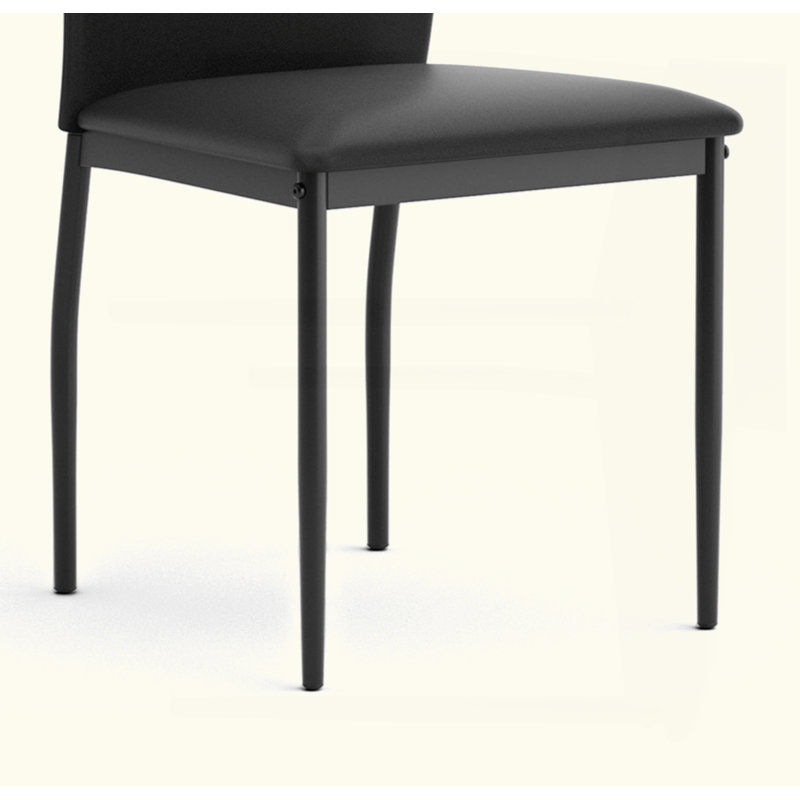 Ensemble de chaises d'appoint contemporaines 2 pièces, pieds en cuir synthétique noir