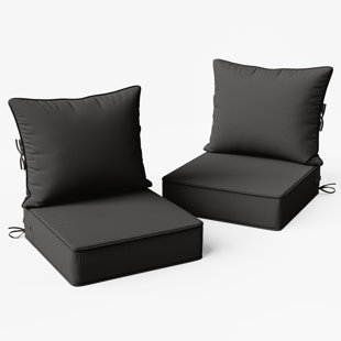 Coussin de siège et de dossier intérieur / extérieur de 6,5 po de l 24 po x P 24 po, coussins d'intérieur / extérieur seulement (Ensemble de 2)