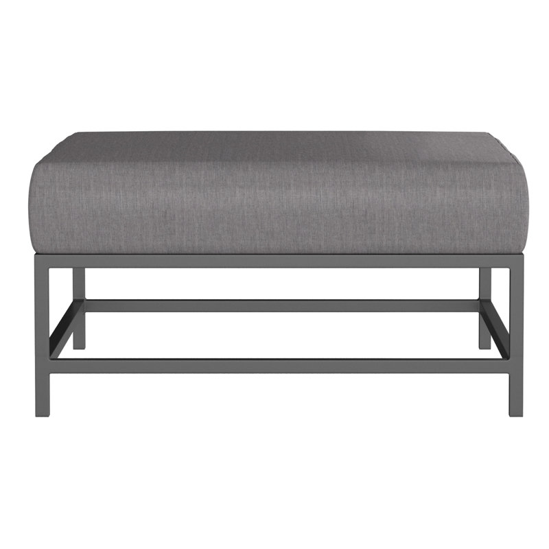 Delano Outdoor Ottoman, Canvas Granite Sunbrella® Canvas, Tex Gray
