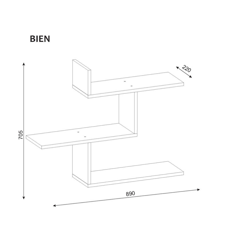 Tablette décorative 3 pièces Colquitt, Bouleau