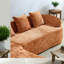 Canapés confortables en chenille orange en forme de L pour les espaces de vie modernes