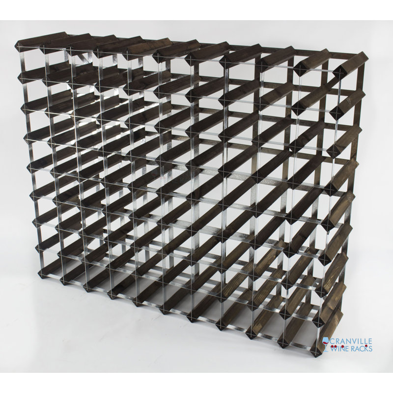 Ombret 90 Bottle Floor Wine Bottle Rack, Dark Oak