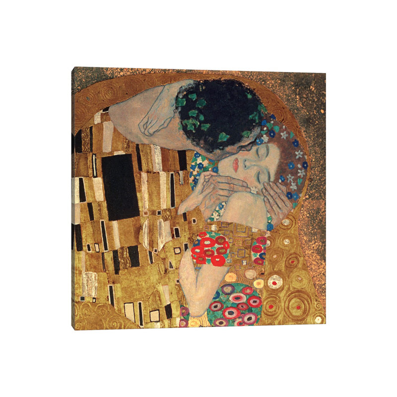 Il Bacio by Gustav Klimt - Wrapped Canvas Painting, 66.04 cm H x 66.04 cm W x 3.175 cm D