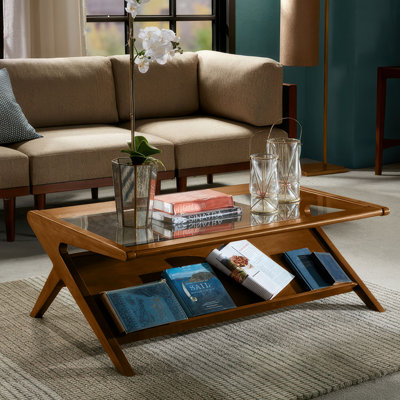 Balom Rocket Wood & Tempered Glass Coffee Table