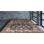 Tapis oriental ivoire / bleu marine / rouge en laine noué à la main 8 pi x 10 pi Burgos-Enrique