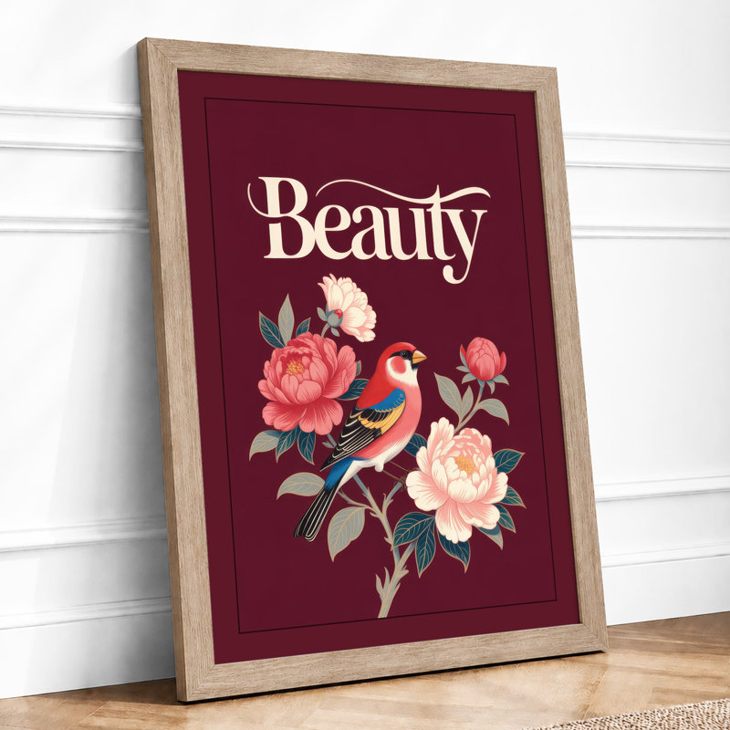 Beauty in Bloom Botanical - Framed Print, A2 - 59.4 x 42.0 cm, Oak