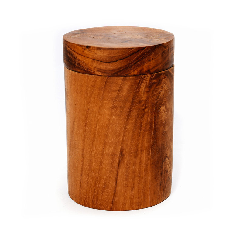 Wood Jar, 19cm H x 10cm W x 19cm D
