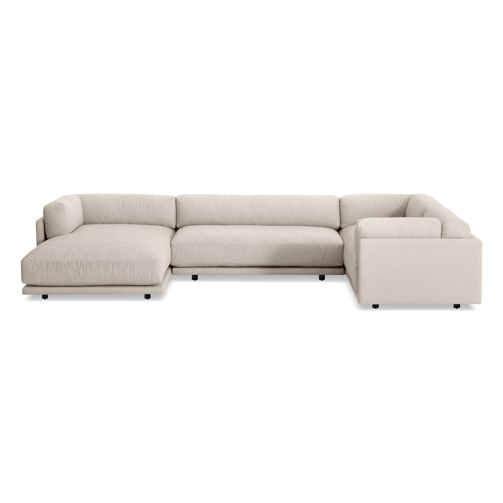 Sunday Upholstered Chaise L-Sectional, Right Hand Facing, Sanford Natural Linen