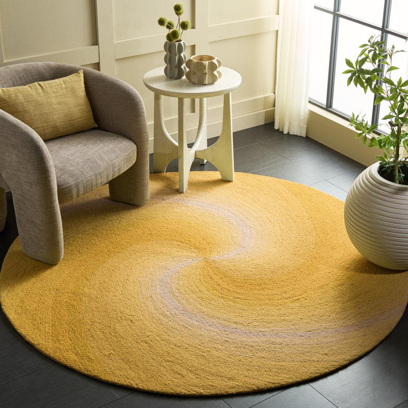 Nouveauté 202: 80% laine touffetée à la main; Tapis spiralé 20% coton, Rond 6 pi