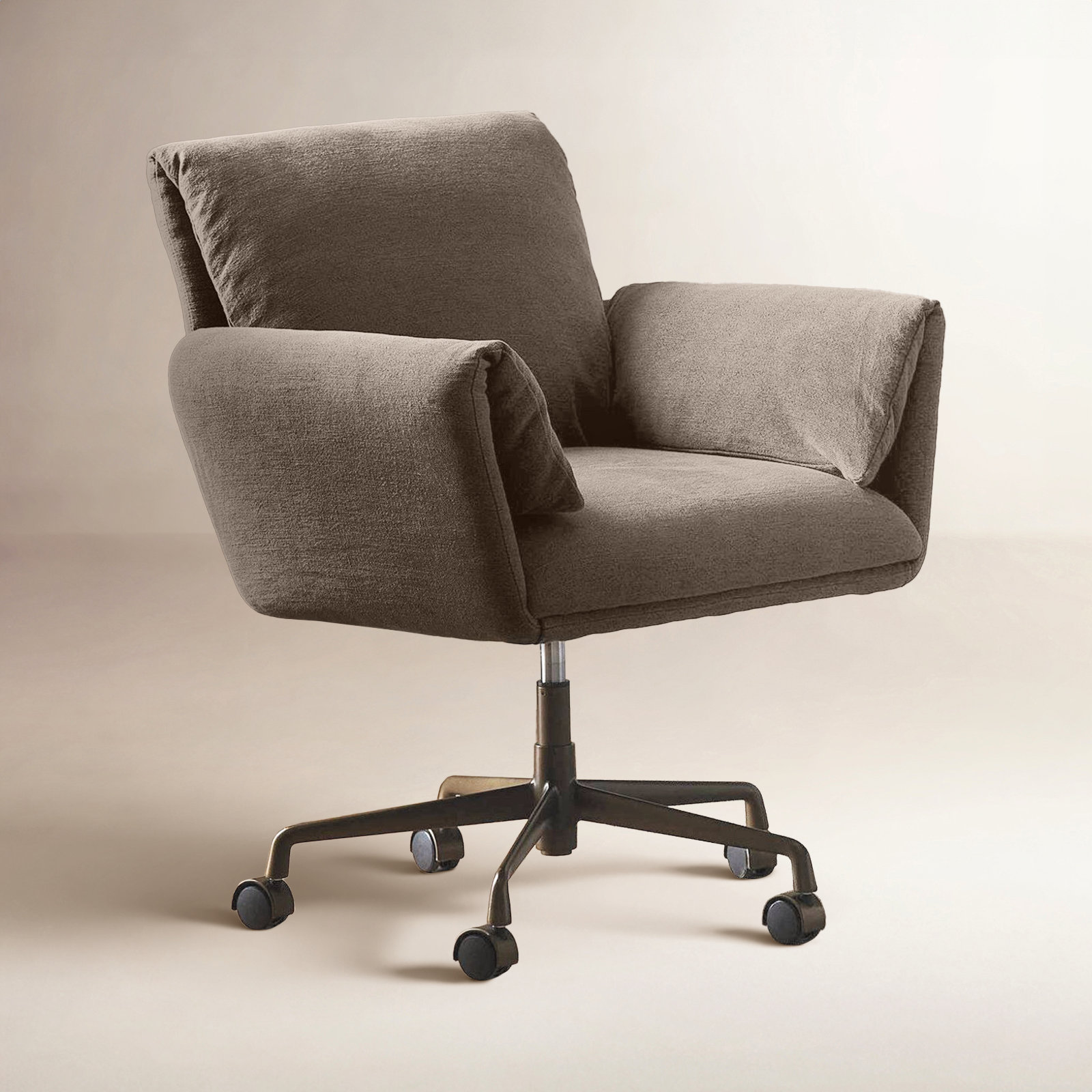 Salerno Office Chair, Linen, Brown